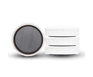 Maul MAULsolid, Paquete SB, imanes pequeños e irrompibles para un Uso versátil, imanes Redondos con diseño Moderno, diámetro de 32 x 9,6 mm, Paquete de 4 Unidades, Color Blanco