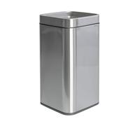 MAUL Papelera inoxidable MAULprime 25 l plata negro antihuellas