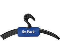 MAUL Juego de 5 Perchas de plástico Modernas con diseño Elegante, Resistentes y duraderas para Ropa, Color Negro