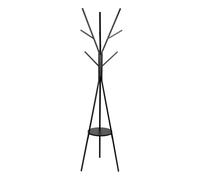 MAUL Perchero de pie MAULavalon de acero con 9 ganchos, 180 cm, color negro con estante
