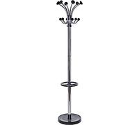 MAUL Perchero de pie MAULnu hrome cromado color plata 20 ganchos | corona giratoria, gran capacidad, paragüero integrado, base estable, protectores de fieltro