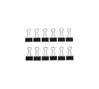 MAUL Pinzas de papel mauly® negras 12 uds agarre firme 19 mm