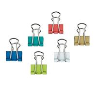 MAUL Pinzas originales mauly (12 unidades) de 19 mm, fijación con 7 mm para sujetar hasta 70 hojas de papel, versátil en la oficina, como utensilios de cocina y en el hogar, multicolor