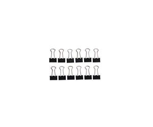 MAUL Pinzas originales de Mauly (12 unidades) de 13 mm, fijación con 4 mm para sujetar hasta 40 hojas de papel, versátil en la oficina, como utensilios de cocina y en el hogar, color negro