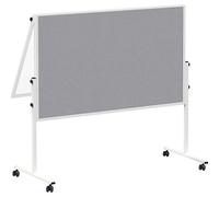 MAUL Pizarra de moderación MAULsolid | móvil | plegable | pizarra blanca/superficie de fieltro gris
