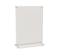 MAUL marco A6 MAULvision | Marco fotos A6 de acrílico moderno | Estable en Forma de T | Marcos acrílico para fotos, menús, tarjetas de mesa | Transparente