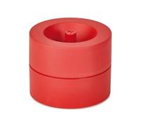 MAUL portaclips MAULpro Eco Ø7.3x6cm | Organizador escritorio fabricado con más del 85% de plástico reciclado | Accesorio de escritorio con imán para clips oficina | Incluye 15 clips | Rojo