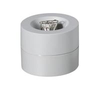 MAUL portaclips MAULpro Ø7.3x6cm | Organizador escritorio para clips oficina | Accesorio de escritorio con imán para la oficina | Incluye 15 pinzas | Elegante dispensador de clips | Gris