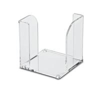 MAUL Portanotas acrílico Transparente Oficina Estable | acceso cómodo a papeles, diseño cristalino discreto, base antideslizante, gran capacidad, formato 9 x 9 cm
