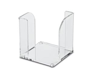 MAUL Portanotas acrílico Transparente Oficina Estable | acceso cómodo a papeles, diseño cristalino discreto, base antideslizante, gran capacidad, formato 9 x 9 cm