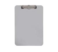 MAUL Portapapeles A4 gris para oficina aula y ruta | agarre seguro hasta 80 hojas, formato vertical, plástico PS rígido, ojal para colgar, pinza plateada, perfil plano
