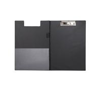 MAUL Portapapeles A4 MAULpoly negro con pinza plateada | sujeción firme hasta 80 hojas, formato vertical cómodo, cubierta PP duradera, fácil de colgar, aspecto profesional