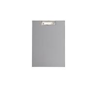 MAUL Portapapeles A4 plata con pinza metálica | sujeción segura hasta 80 hojas, formato vertical A4, revestimiento de PVC, ojal para colgar, acabado plateado