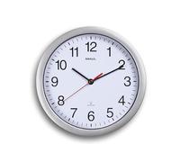 MAUL Reloj de Pared MAULrun radiocontrolado Plateado silencioso | sin ajustes manuales, estilo discreto para oficina y hogar, números fáciles de ver, montaje rápido, pila AA incluida