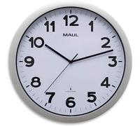 Reloj de pared radiocontrolado de plástico gris con esfera blanca (Ø 40 cm)