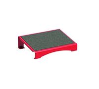 MAUL Reposapiés MAULflair, Reposapiés ergonómico para una mejor postura sentada, de metal estable, patas antideslizantes, para oficina en casa y oficina (rojo)