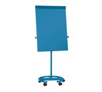 MAUL rotafolio móvil MAULoffice azul claro regulable con ruedas | trabajo cómodo en reuniones, base estable de acero, superficie magnética, desplazamiento suave, bloqueo firme