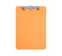 MAUL portapapeles A4 31.6 x 22.5 x 1.4 cm | Clipboard de plastico en formato DIN A4 vertical | Portapapeles con pinza A4 para guardar papel | Pinza metálica | Naranja
