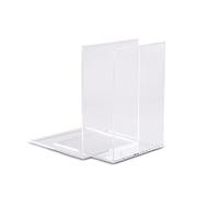 MAUL sujetalibros (2 Piezas) 16x15x21cm | Sujeta Libros, Separador de Libros para estanteria | Sujetalibros en Elegante acrílico | Sujeta Libros estanteria Apto para Muebles | Transparente