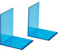 Maul Sujetalibros acrílico, Juego de 2 (10 x 10 x 13 cm, Azul) Azul 10x10x13cm I