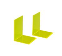 MAUL sujetalibros (2 Piezas) 10x10x13cm | Sujeta Libros, Separador de Libros para estanteria | Sujetalibros en Elegante acrílico | Sujeta Libros estanteria Apto para Muebles | Amarillo