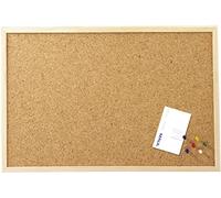MAUL Tablero de corcho marrón 60x100 cm con marco de madera