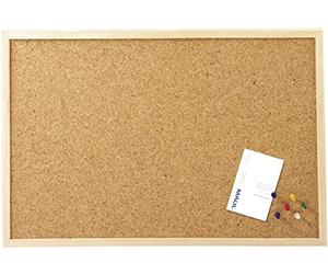 MAUL Tablero de corcho marrón 60x100 cm con marco de madera