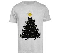 Maullido De Navidad Camiseta Gris De Manga Corta para Hombre Unisex Black tee Baggy Oversized T-Shirt