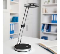 MAULpuck Lámpara de mesa LED, brazo telescópico, negro