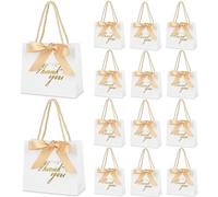 mauproy Paquete de 20 bolsas pequeñas de regalo de agradecimiento con asas (blanco)