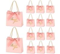 mauproy Paquete de 20 bolsas pequeñas de regalo de agradecimiento con asas (rosa)