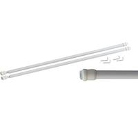 MAURER - Barra Visillo Extensible 36/64 cm. con Muelle Presion, Soportes y Ventosas (2 Piezas)