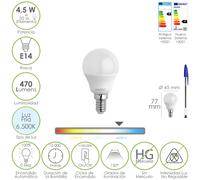 Maurer bombilla led esferica rosca e14 4.5 watt. equivale a 35 watt. 4