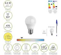 Maurer - bombilla led esferica rosca e27 4.5 watt. equivale a 55 watt.