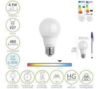 Maurer bombilla led estandar rosca e27. 4.9 watt. equivale a 40 watt.