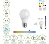 Maurer bombilla led estandar rosca e27. 8 watt. equivale a 65 watt. 80