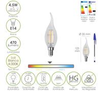 Maurer bombilla led filamento vela llama e14. 4,5 watt. equivale a 35
