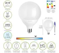 Maurer bombilla led globo e27. 20 watt. equivale a 150 watt. 2452 lume
