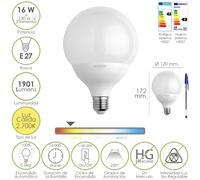 Maurer bombilla led globo rosca e27. 16 watt. equivale a 130 watt. 190