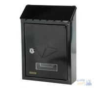 Maurer Caja De Correo De Acero Pintada Con Tapa Abatible Negra Cm 21X30X6,8