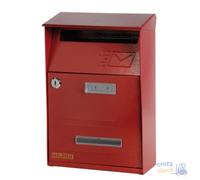 Maurer Caja De Correos De Acero Pintada Color Rojo Techo Abierto Cm