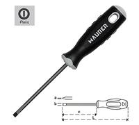 MAURER - Destornillador Vaciada 0,8x4,0x 75 mm.