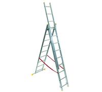 MAURER Escalera Triple de Aluminio 3x9 Extensible 594 cm FI95824