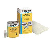 MAURER Kit Reparación Resina Poliester 750 Ml Con Endurecedor y Fibra De Vidrio