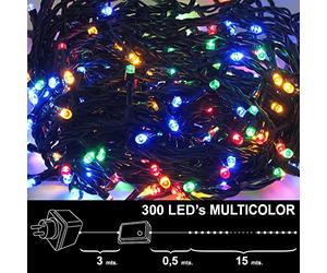 MAURER - Luces Navidad 300 Leds Luz Multicolores Interior / exterior (IP44)