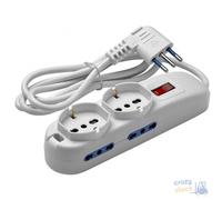Maurer MultiToma 6 Salidas Enchufe 2P+T 10A Toma Bipolar + Schuko Interruptor