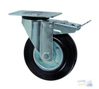 Maurer Ruota Piastra Girevole Gommata Con Freno 160 Mm Grigio