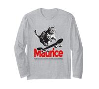 MAURICE - hermoso nombre de niño con gato y monopatín Manga Larga