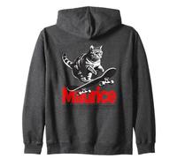 MAURICE - hermoso nombre de niño con gato y monopatín Sudadera con Capucha