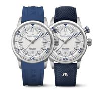 Maurice Lacroix Pontos S Diver PT6248-SS00L-130-4 - Juego de reloj azul de acero inoxidable de 42 mm, plateado, Buzo